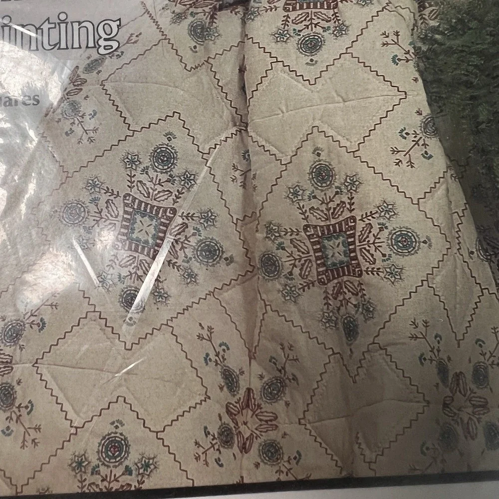 Vogart‎ Crafts Quilt Blocks for Embroidery 8442A Turquoise Bouquet